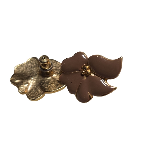 Vintage Hawaiian Style Plumeria Post Earrings 14 - Picture 3 of 4